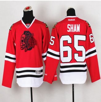 Youth Chicago Blackhawks #65 Andrew Shaw Red(Red Skull) Stitched NHL Jersey