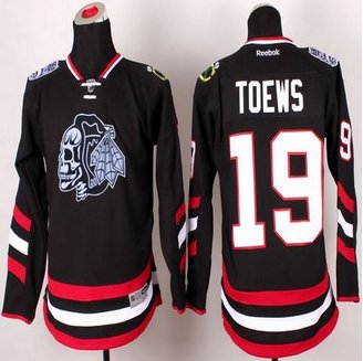 Youth Chicago Blackhawks #19 Jonathan Toews Black(White Skull) 2014 Stadium Series Stitched NHL Jersey