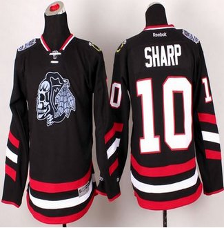 Youth Chicago Blackhawks #10 Patrick Sharp Black(White Skull) 2014 Stadium Series Stitched NHL Jersey