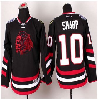 Youth Chicago Blackhawks #10 Patrick Sharp Black(Red Skull) 2014 Stadium Series Stitched NHL Jersey