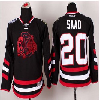Youth Chicago Blackhawks #20 Brandon Saad Black(Red Skull) 2014 Stadium Series Stitched NHL Jersey Youth Chicago Blackhawks #20 Brandon Saad Black(Red Skull) 2014 Stadium Series Stitched NHL Jersey