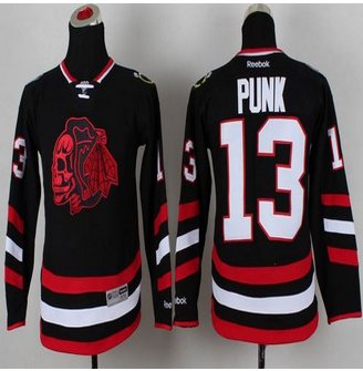 Youth Chicago Blackhawks #13 Punk Black(Red Skull) 2014 Stadium Series Stitched NHL Jersey