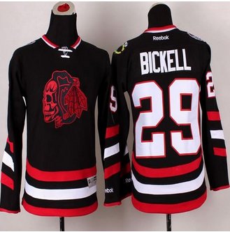 Youth Chicago Blackhawks #29 Bryan Bickell Black(Red Skull) 2014 Stadium Series Stitched NHL jersey
