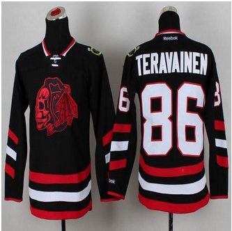 Youth Chicago Blackhawks #86 Teuvo Teravainen Black(Red Skull) 2014 Stadium Series Stitched NHL Jersey