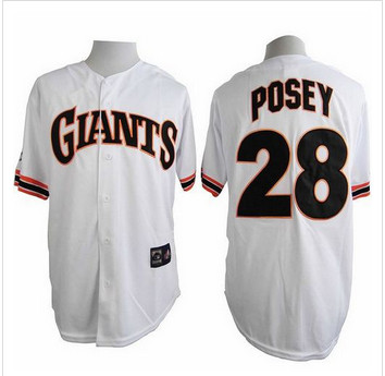 San Francisco Giants #28 Buster Posey White 1989 Turn Back The Clock Stitched Baseball jersey