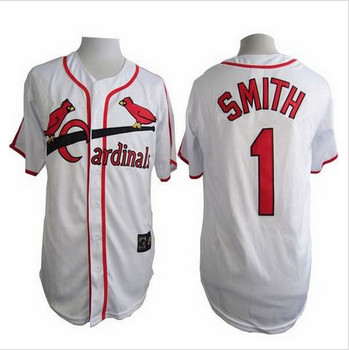 St. Louis Cardinals #1 Ozzie Smith White Cooperstown Throwback Stitched Baseball Jersey