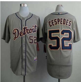 Detroit Tigers #52 Yoenis Cespedes Grey Cool Base Stitched Baseball Jersey
