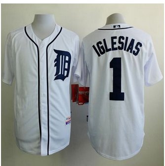Detroit Tigers #1 Jose Iglesias White Cool Base Stitched Baseball Jersey