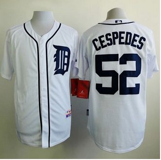 Detroit Tigers #52 Yoenis Cespedes White Cool Base Stitched Baseball Jersey