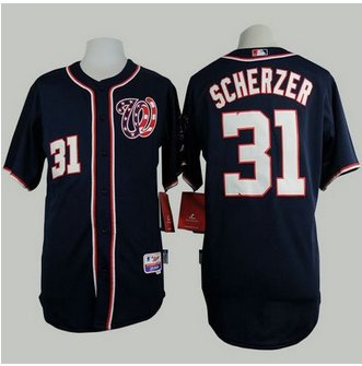 Washington Nationals #31 Max Scherzer Navy Blue Cool Base Stitched Baseball Jersey