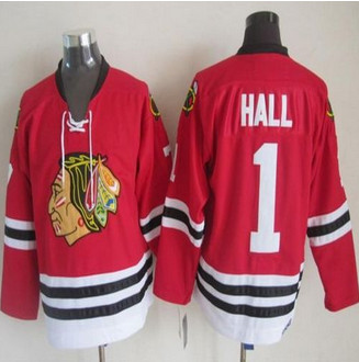 Chicago Blackhawks #1 Glenn Hall Stitched Red CCM Throwback NHL Jersey Chicago Blackhawks #1 Glenn Hall Stitched Red CCM Throwback NHL Jersey