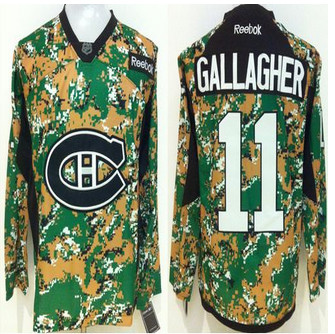 Montreal Canadiens #11 Brendan Gallagher Camo Veterans Day Practice Stitched NHL jersey