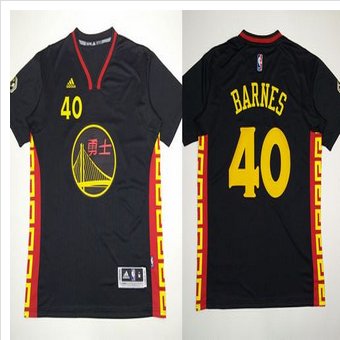 Golden State Warrlors #40 Harrison Barnes Black Slate Chinese New Year Stitched NBA Jersey