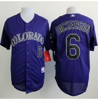 Colorado Rockies #6 Corey Dickerson Purple Cool Base Stitched Baseball Jersey