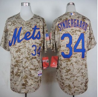New York Mets #34 Noah Syndergaard Camo Alternate Cool Base Stitched Baseball Jersey