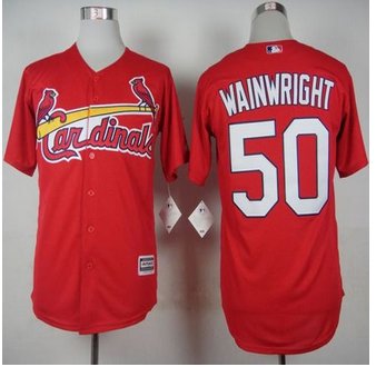 St. Louis Cardinals #50 Adam Wainwright Red Cool Base Stitched Baseball Jersey