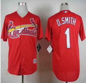 St. Louis Cardinals #1 Ozzie Smith Red Cool Base Stitched Baseball Jersey