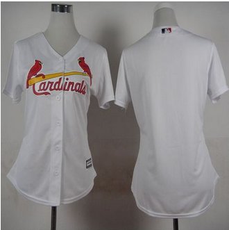 Women St. Louis Cardinals Blank White Fashion Stitched Baseball Jersey