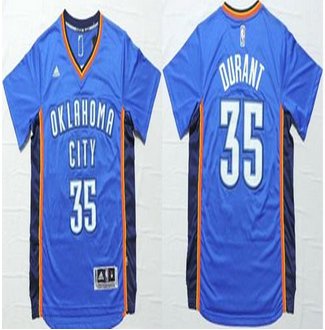 Oklahoma City Thunder #35 Kevin Durant Blue Short Sleeve Stitched NBA Jersey