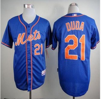 New York Mets #21 Lucas Duda Blue Alternate Home Cool Base Stitched Baseball Jersey