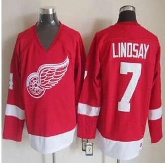 Detroit Red Wings #7 Ted Lindsay Red CCM Throwback Stitched NHL Jersey
