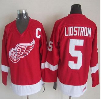 Detroit Red Wings #5 Nicklas Lidstrom Red CCM Throwback Stitched NHL Jersey Detroit Red Wings #5 Nicklas Lidstrom Red CCM Throwback Stitched NHL Jersey