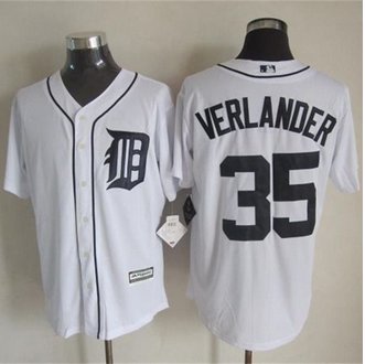 Detroit Tigers #35 Justin Verlander New White Cool Base Stitched Baseball Jersey