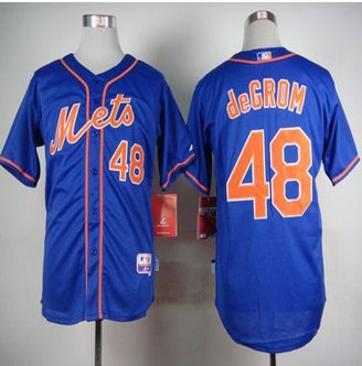 New York Mets #48 Jacob DeGrom Blue Alternate Home Cool Base Stitched Baseball Jersey