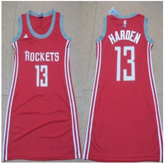 Women Houston Rockets #13 James Harden Red Dress Stitched NBA Jersey Women Houston Rockets #13 James Harden Red Dress Stitched NBA Jersey