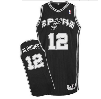 San Antonio Spurs #12 LaMarcus Aldridge Black Road Stitched NBA Jersey