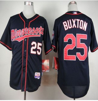 Minesota Twins #25 Byron Buxton Navy Blue Alternate Road Cool Base Stitched Baseball