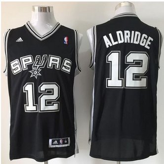 San Antonio Spurs #12 LaMarcus Aldridge Black Road Stitched NBA Jersey