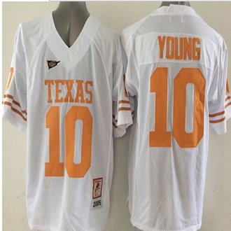 Texas Longhorns #10 Vince Young White Stitched NCAA Jersey