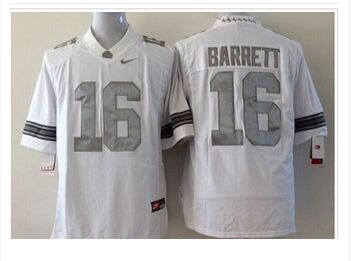 Ohio State Buckeyes #16 J. T. Barrett White Limited Platinum Stitched NCAA Jersey