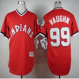 Cleveland Indians #99 Ricky Vaughn Red 1974 Turn Back The Clock Stitched Baseball jersey