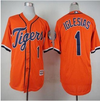 Detroit Tigers #1 Jose Iglesias Orange Cool Base Stitched Baseball Jersey