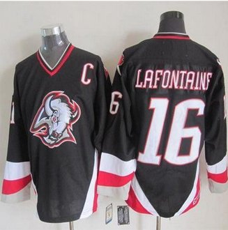 Buffalo Sabres #16 Pat Lafontaine Black CCM Throwback Stitched NHL Jersey
