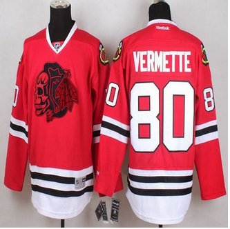 Chicago Blackhawks #80 Antoine Vermette Red(Red Skull) Stitched NHL Jersey