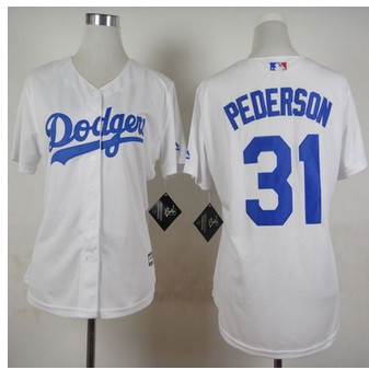Women Los Angeles Dodgers #31 Joc Pederson White Home Stitched Baseball Jersey