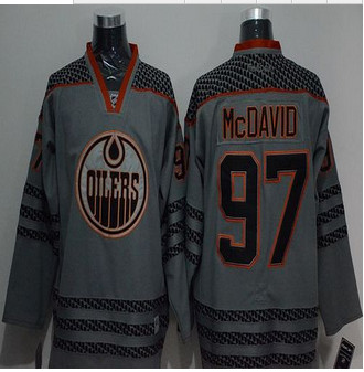 Edmonton Oilers #97 Connor McDavid Charcoal Cross Check Fashion Stitched NHL Jersey Edmonton Oilers #97 Connor McDavid Charcoal Cross Check Fashion Stitched NHL Jersey