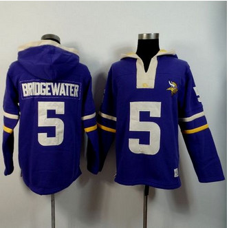 Minnesota Vikings #5 Teddy Bridgewater Purple Player Winning Method Pullover NFL Hoodie Minnesota Vikings #5 Teddy Bridgewater Purple Player Winning Method Pullover NFL Hoodie