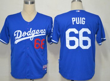 Los Angeles Dodgers #66 Yasiel Puig Blue New Cool Base Stitched Baseball Jersey