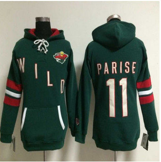 Women Minnesota Wild #11 Zach Parise Green Old Time Heidi NHL Hoodie