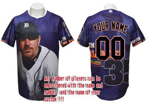 Detroit Tigers Personalized custom blue Jersey