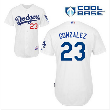 Youth Los Angeles Dodgers#23 Gonzalez Majestic Authentic White Jersey