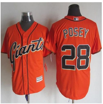 San Francisco Giants #28 Buster Posey Orange Alternate New Cool Base Stitched Baseball Jersey
