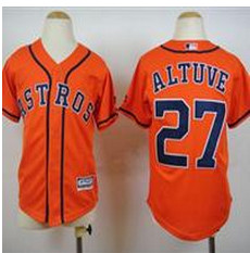 Youth Houston Astros #27 Jose Altuve Orange  Cool Base Stitched Baseball Jersey
