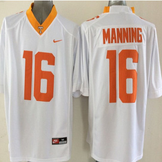 Tennessee Vols #16 Peyton Manning White Orange Stitched NCAA Jersey