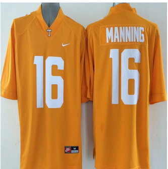 Tennessee Vols #16 Peyton Manning Orange Stitched NCAA Jerse