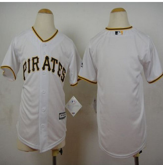 Youth Pittsburgh Pirates Blank White Cool Base Stitched Baseball Jersey
